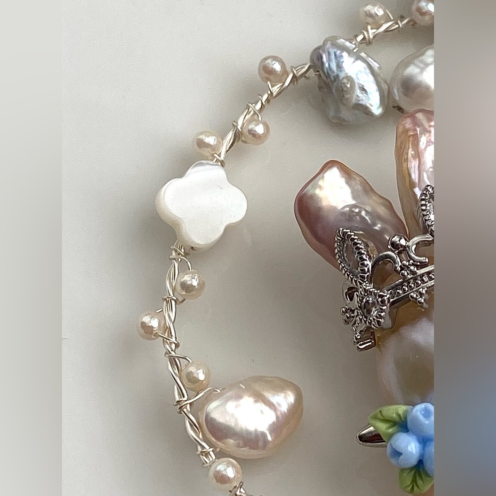 P230-Handmade Premium Flameball Pearl Bunny Detachable Pendant - Picture 10 of 15
